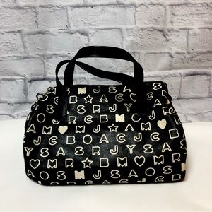 Marc By Marc Jacob Purse. All Black With White Letters And Silver Trim.